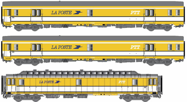 LS Models 40424 - 3pc postal carriage set SNCF